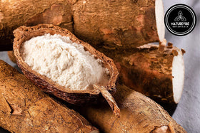 Tortillas prepared with Naturevibe Botanicals cassava flour on a wooden board.