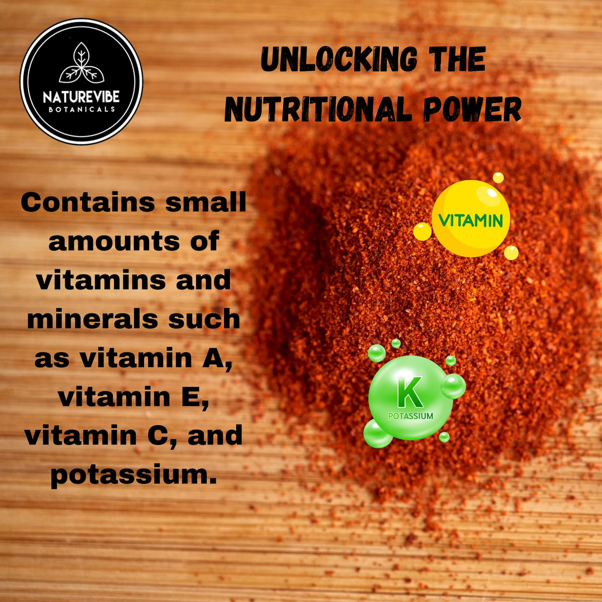 Naturevibe Botanicals cayenne powder enhances soups and sauces with bright, spicy notes