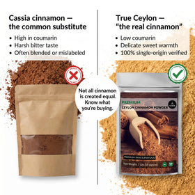 Naturevibe Botanicals Ceylon Cinnamon powder enhances beverages like tea and coffee.