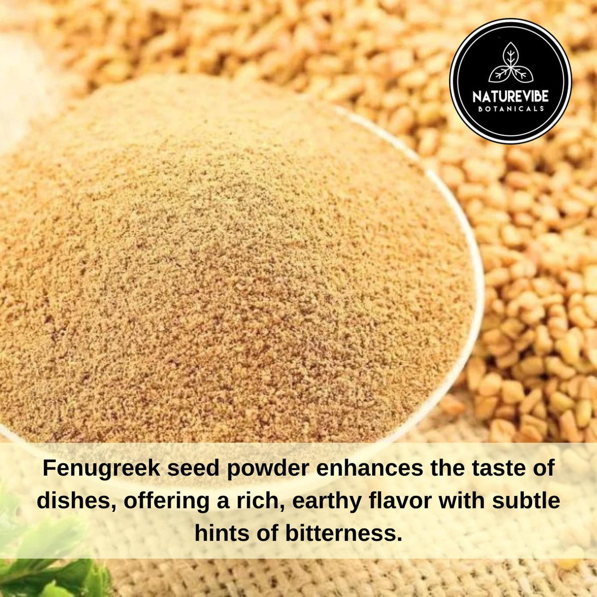 Naturevibe Botanicals fenugreek seed powder storage jar ready for cooking
