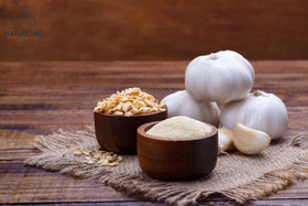 Close-up of Naturevibe Botanicals garlic ground powder texture