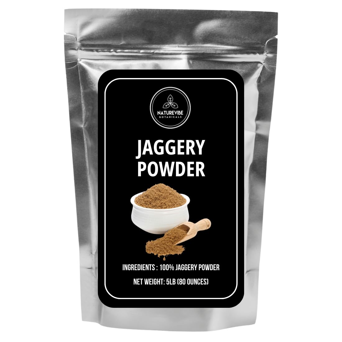 Naturevibe Botanicals Jaggery Powder 5lb pack for daily tea and coffee