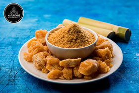 Naturevibe Botanicals jaggery powder sweetens tea with caramel notes