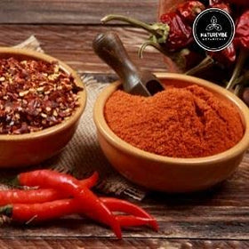 Naturevibe Botanicals Red Chilli Powder pour-spout enables controlled seasoning.