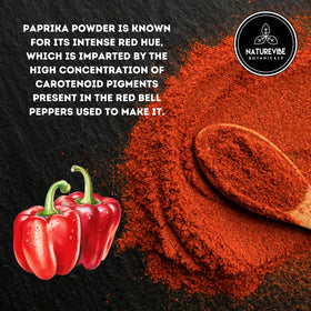 Naturevibe Botanicals Paprika Powder finely ground with vibrant red color.
