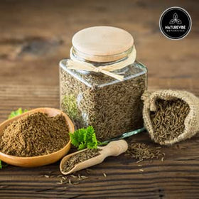 Naturevibe Botanicals cumin seed powder jar ready to season daily meals.