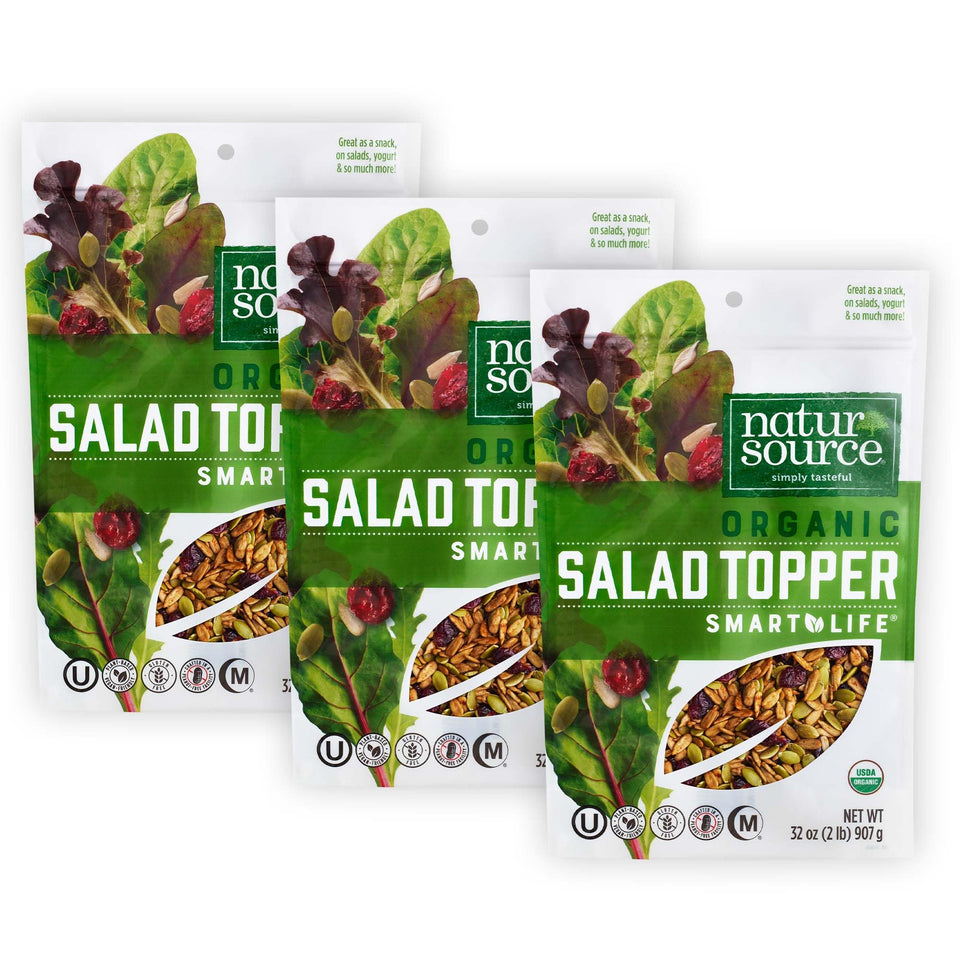 naturSource Organic Salad Topper with cranberries enhances salad flavor and texture.