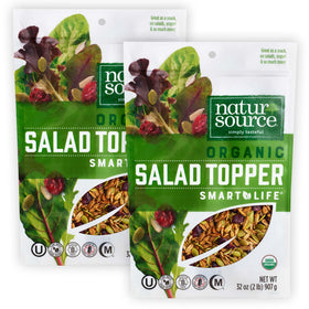 NaturSource Organic Salad Topper front-pack shows a crunchy blend for vibrant salads.