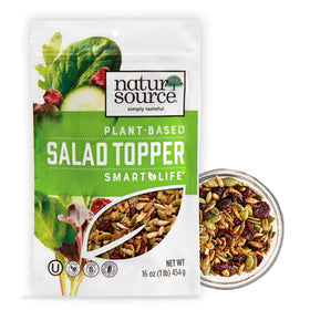 NaturSource Salad Topper Smart Life canister closeup adds colorful crunch.