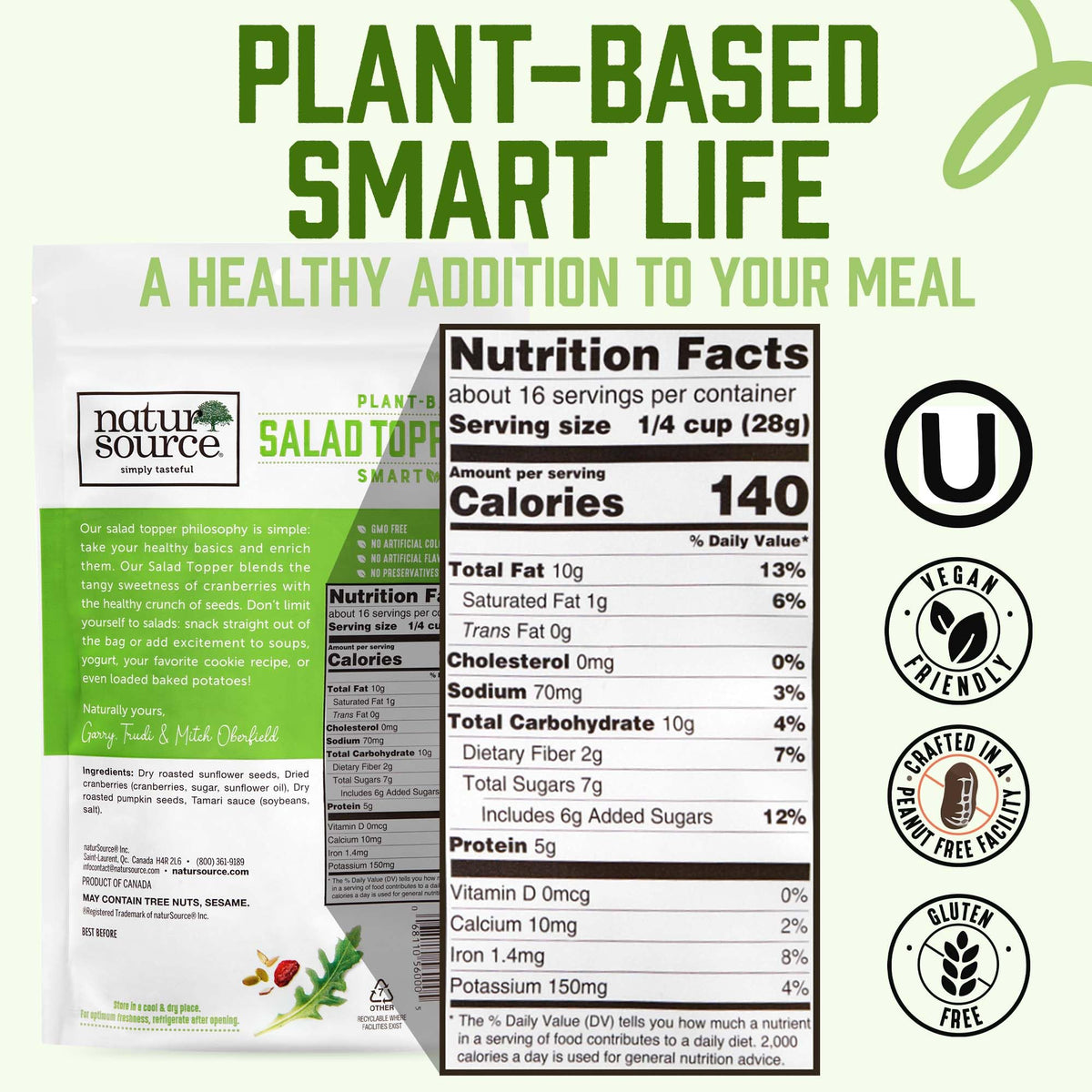 naturSource Salad Topper Smart Life over warm oatmeal adds crunch and sweetness.