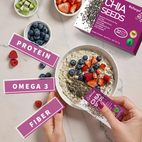 Naturyol chia seeds yogurt topping adds crunch and nutrition.
