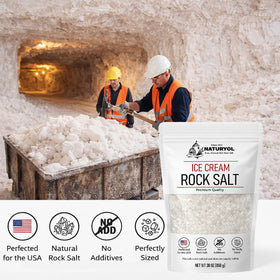 NATURYOL multi-use kitchen salt ideal for cooking and ice cream prep.