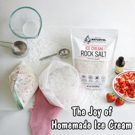 NATURYOL non-iodized ice cream salt granules for clean churning.