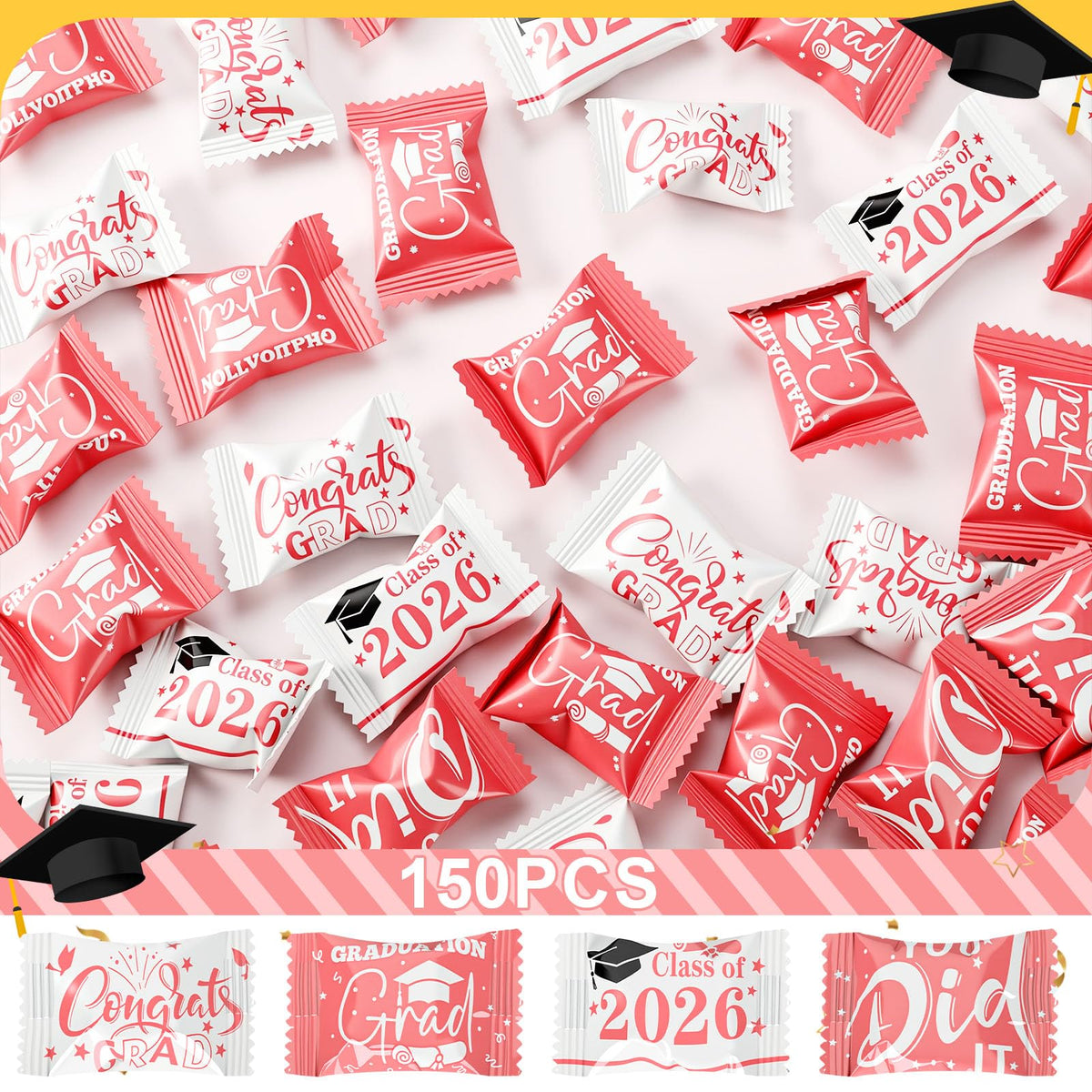 Naucoos 150 individually wrapped mints ready for sharing at events