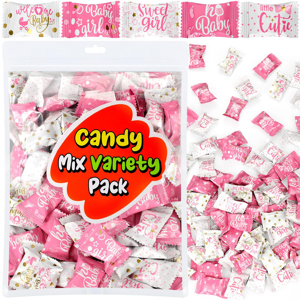 Naucoos 150 Pink Candy mints in baby shower packaging for tidy favors.