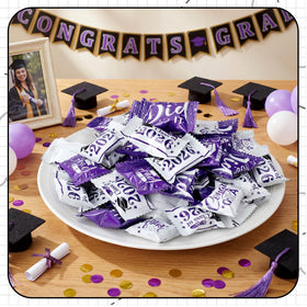 Naucoos graduation candies arranged for open house and reception setup.