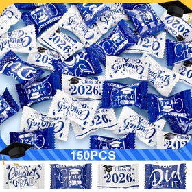 Naucoos Class of 2026 caps design wrappers enhance photo-ready candy displays.