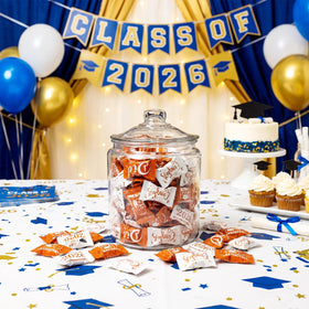 Naucoos Class of 2026 wrapper design with caps and year