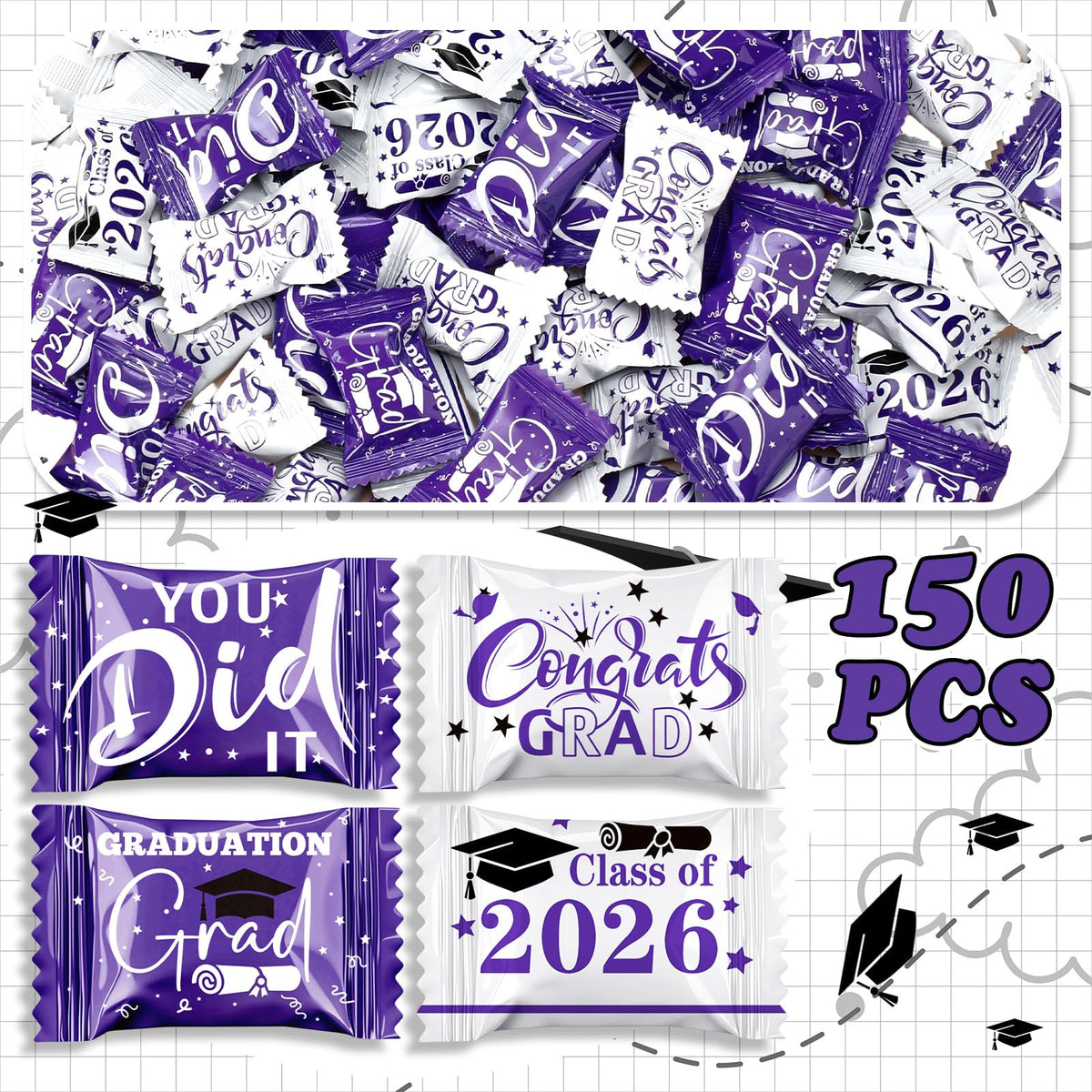 Naucoos wrapper designs with caps and 2026 graphics for photo-worthy displays.