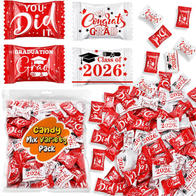 Naucoos Congrats Graduation Candies wrappers showcase festive Class of 2026 design for celebrations.