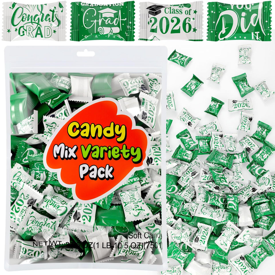 Naucoos Class of 2026 mints in a 26.5 oz bag, ideal for bulk party sharing.