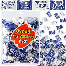 Naucoos Congrats Graduation Mints pack in blue and white wrappers ideal for party favors.