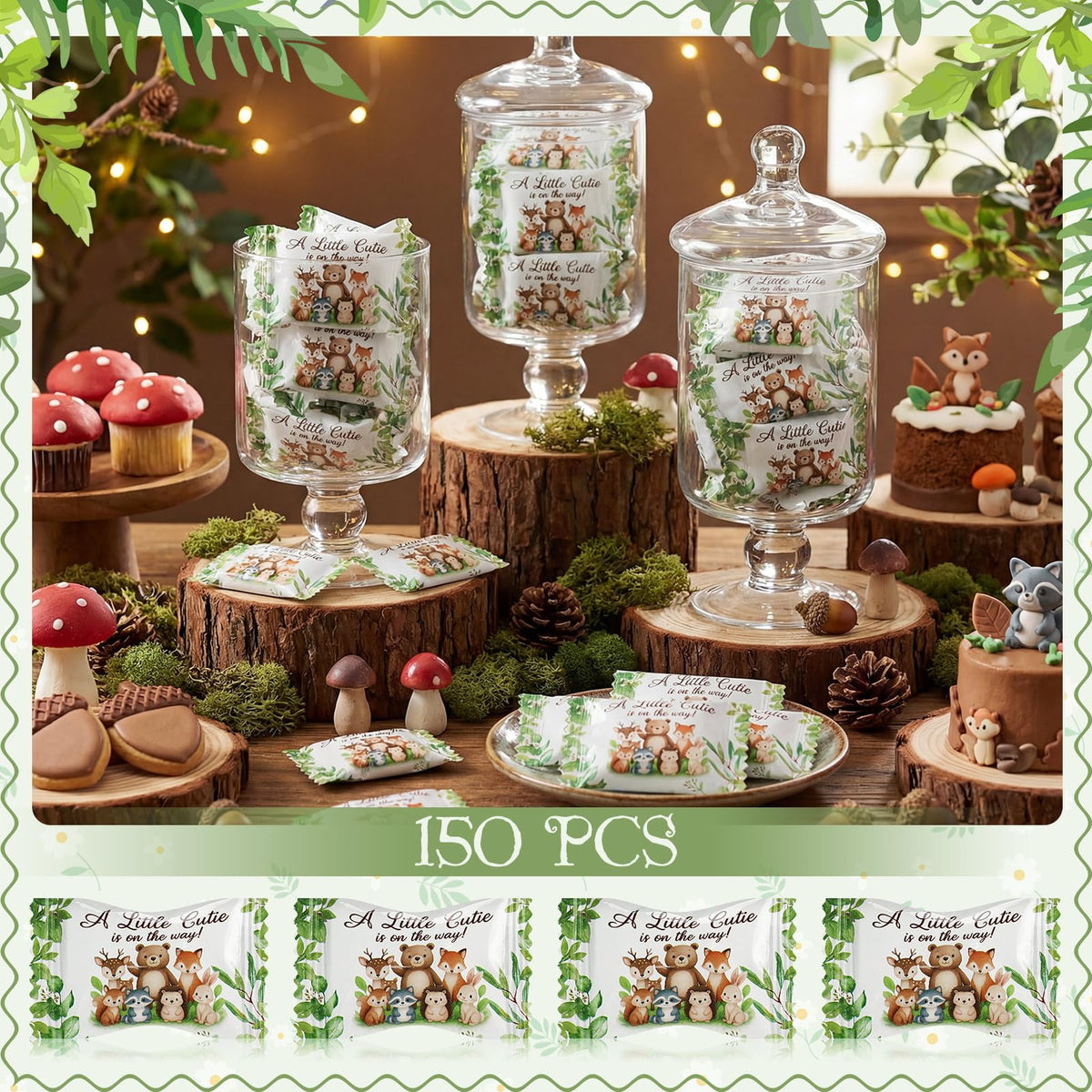 Naucoos Woodland Animals candy open pack shows resealable bag for easy sharing.