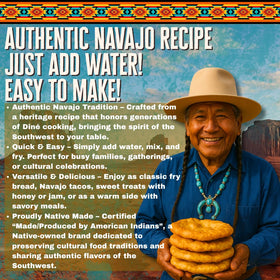 Navajo Mike's fried frybread on a plate, warm and inviting.