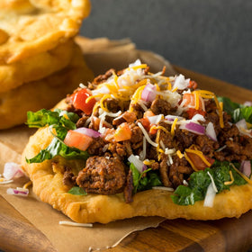 Navajo Mike's frybread served as a Navajo taco for versatile meals.