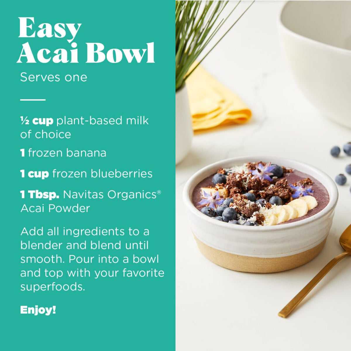 Navitas Organics Acai Powder dips and sauces topping ideas.