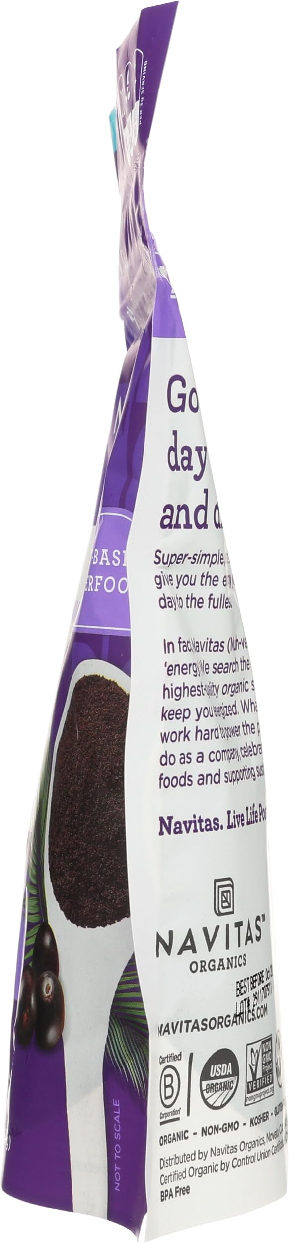 Navitas Organics Acai Powder packaging reflects ethical sourcing.