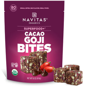 Navitas Organics cacao-goji power snacks bag ready for on-the-go snacking