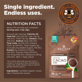 Navitas Organics cacao nibs trail mix: portable snack with natural cacao crunch.