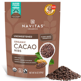 Navitas Organics cacao nibs unsweetened crunch: adds a chocolatey bite to bowls.