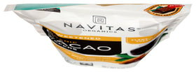 Baked brownies prepared with Navitas Organics cacao wafers.