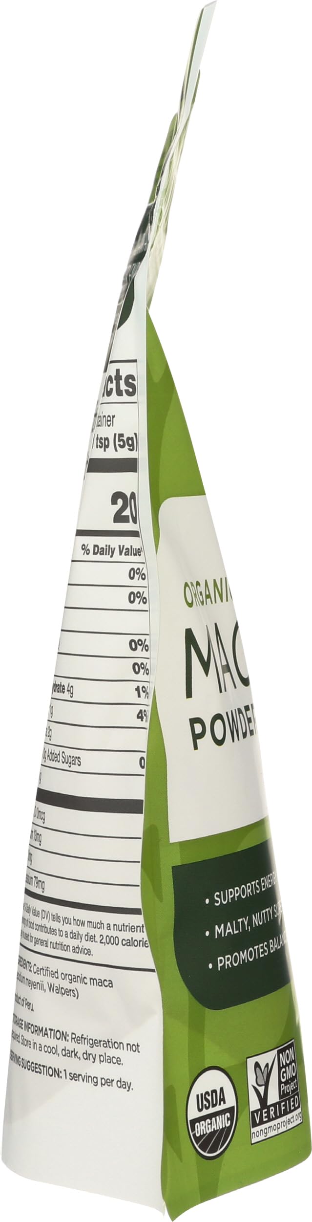 Navitas Organics Maca Powder poured into a drink to show versatility.