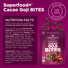 Navitas Organics power snacks in a backpack for travel