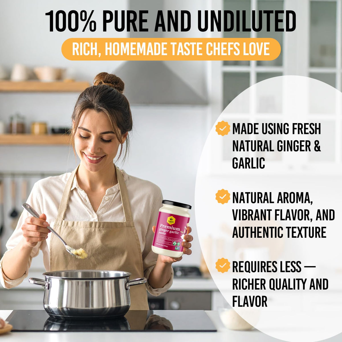 NAWABI LIFE Ginger & Garlic Paste pack offers concentrated flavor for easy weeknight meals.