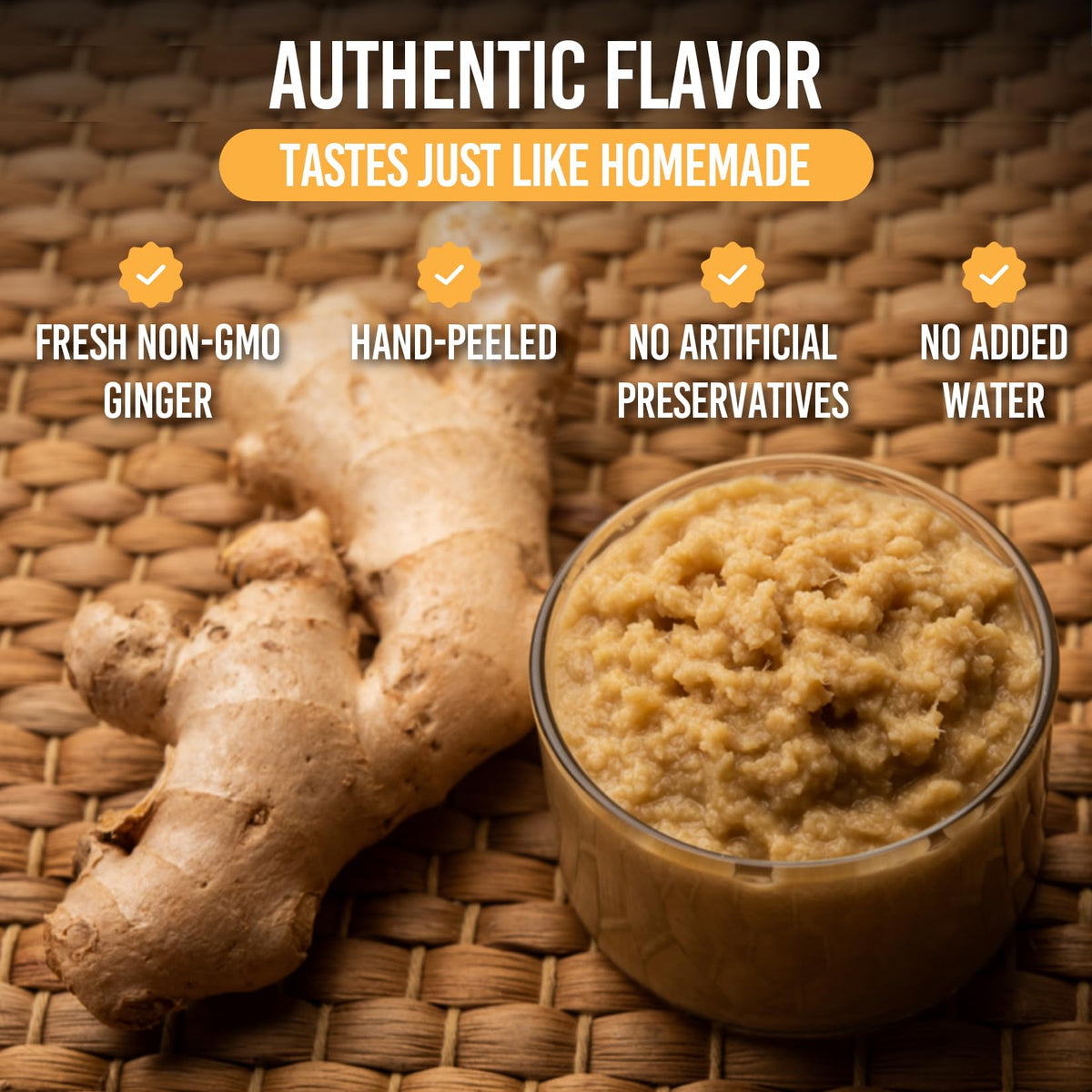 Nawabi Life Ginger Paste ready-to-use jar beside spices for rich flavor.