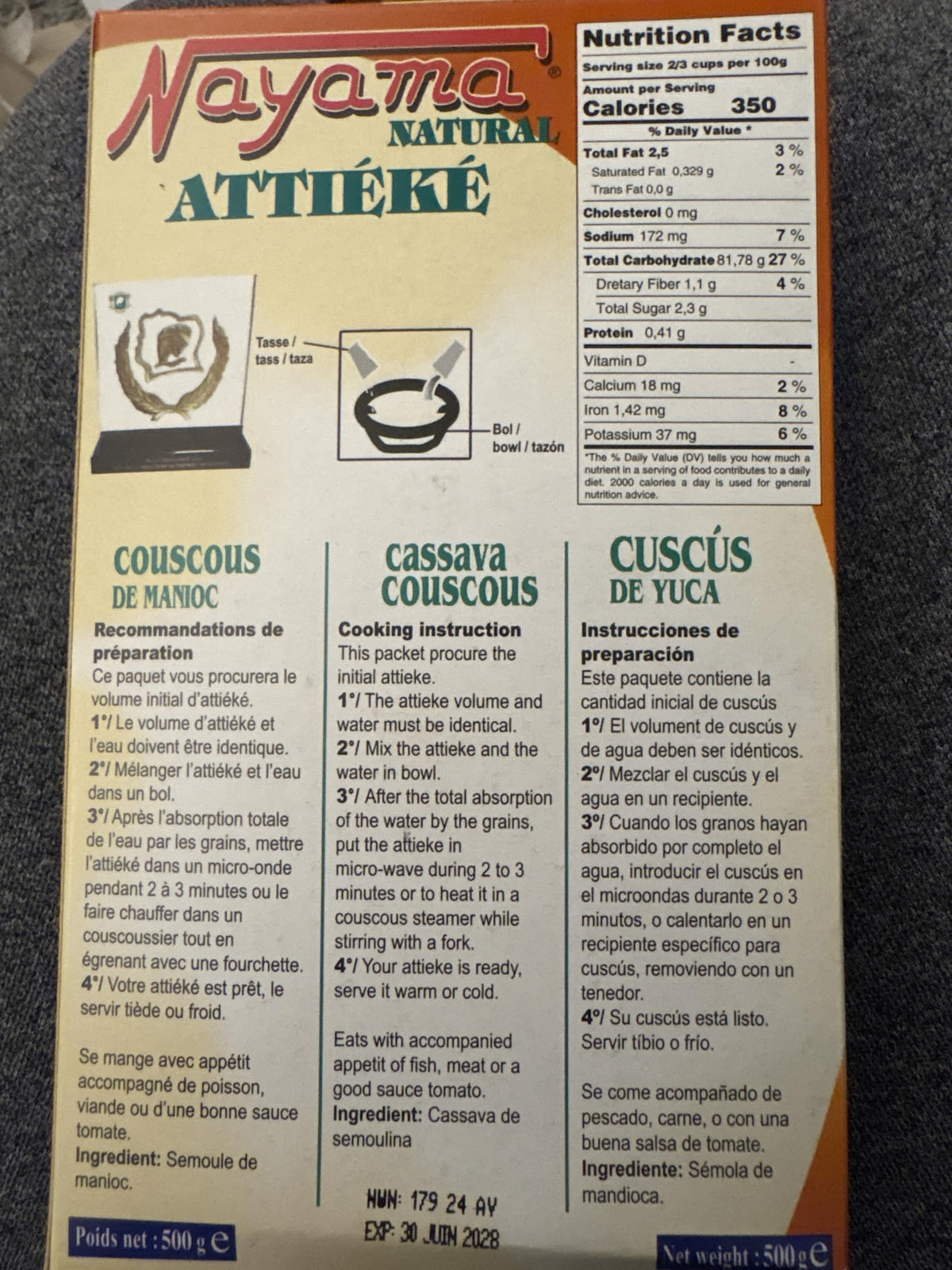 Nayama Attieke 4-pack bags ideal for quick gluten-free meals and meal prep.