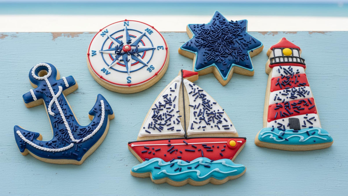 NCS Navy Blue Jimmies add texture and color to brownies.
