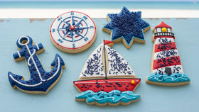 NCS Navy Blue Jimmies add texture and color to brownies.