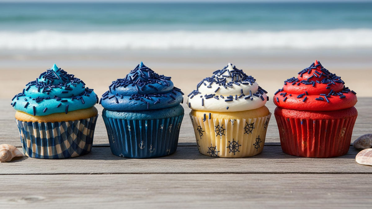 NCS Navy Blue Jimmies top cake pops for a festive look.