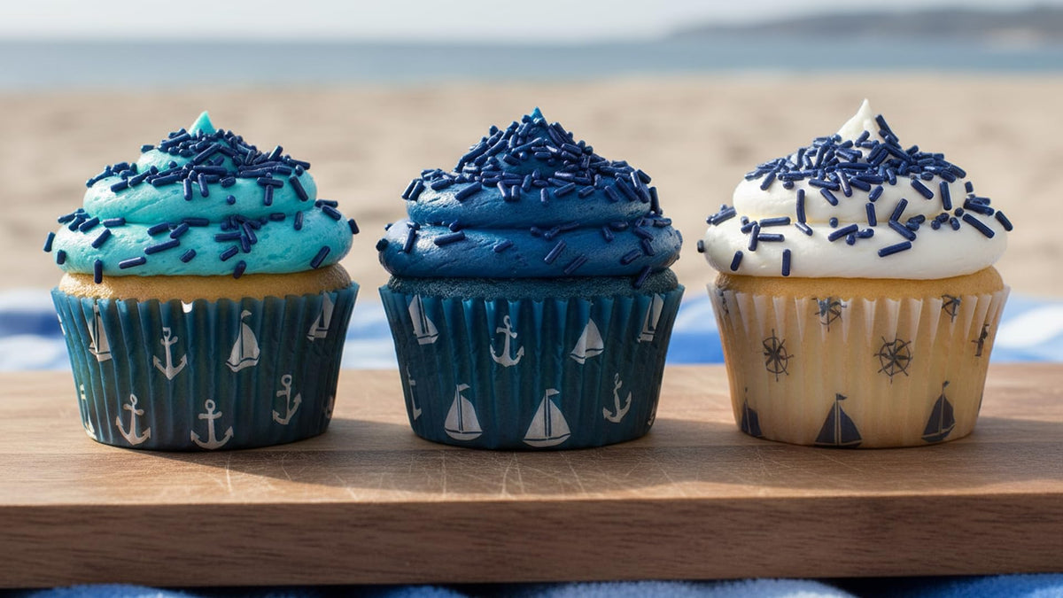 NCS Navy Blue Jimmies brighten donuts with a bold finish.