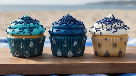 NCS Navy Blue Jimmies brighten donuts with a bold finish.