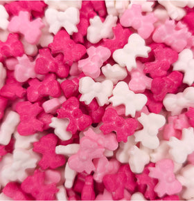 NCS Ribbon Bow sprinkles white for clean holiday desserts