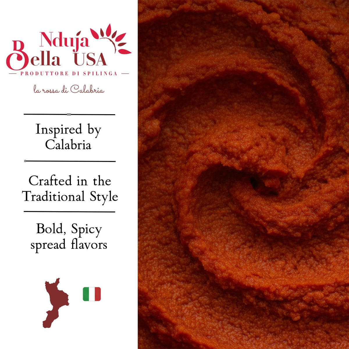 Nduja USA Nduja Bella spread on pasta for a bold, authentic kick.
