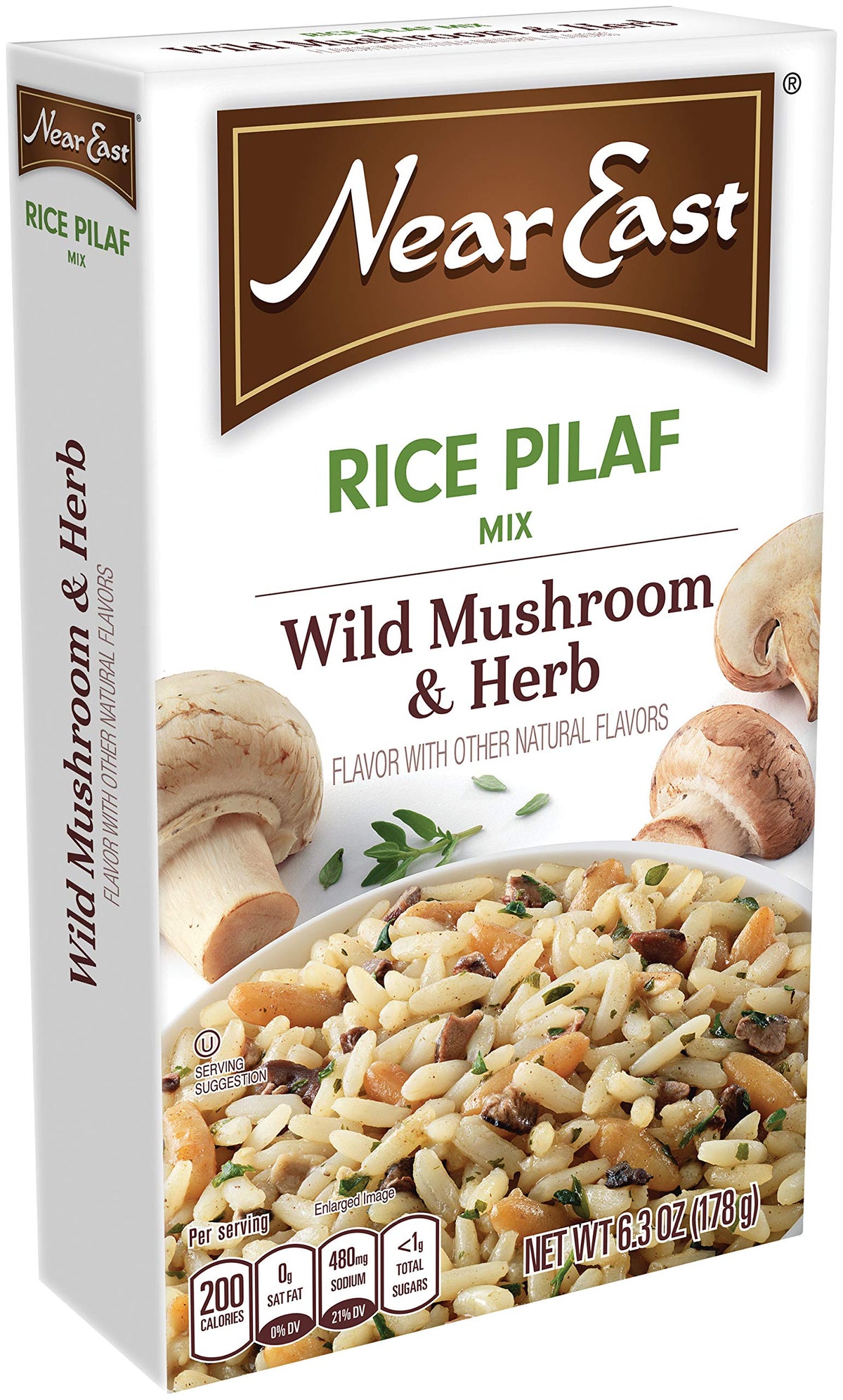 Near East pilaf packaging box, convenient 12-pack for easy meal planning.