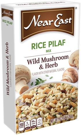 Near East pilaf packaging box, convenient 12-pack for easy meal planning.