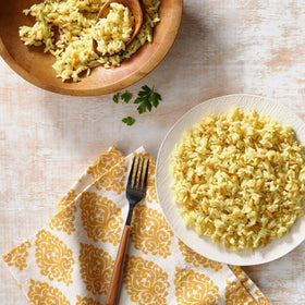 Near East Rice Pilaf Mix cooked dish plated for serving